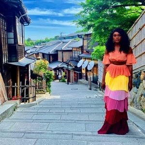 Colorful layered maxi set